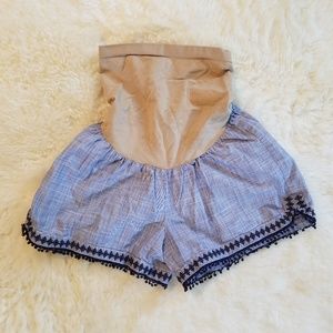 Jessica Simpson Maternity Shorts pom pom fringe